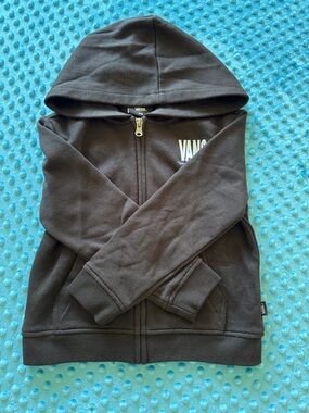 Vans Black Kids Zip Hoodie with Chest Logo